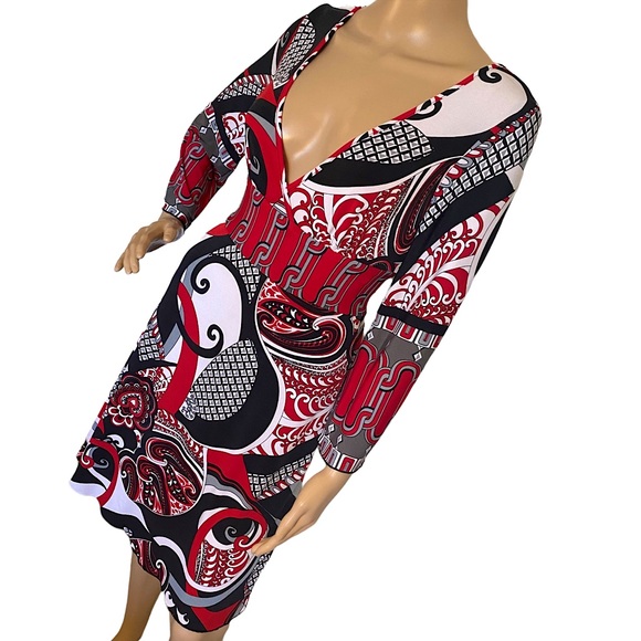 MISS BISOU | RED & BLACK DRESS SZ M - Picture 4 of 16